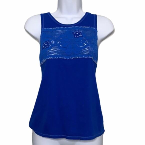 Free People We The Free Blue Crochet Tank RN 66170 CA‎ 32054 - Picture 1 of 6